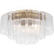 Torvento 7 Light 28 inch Legacy Brass Flush Mount Ceiling Light in Clear Handmade Glass