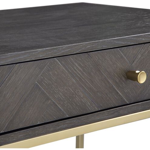 Armistead 25 X 25 inch Dark Walnut and Brushed Brass Side Table
