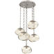 Nova LED 24.2 inch Beige Silver Multi-Pendant Ceiling Light in 3000K LED, Amber, Diamond Chain