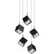 Ice Cube LED 18.63 inch Black Multi-Light Pendant Ceiling Light, dweLED