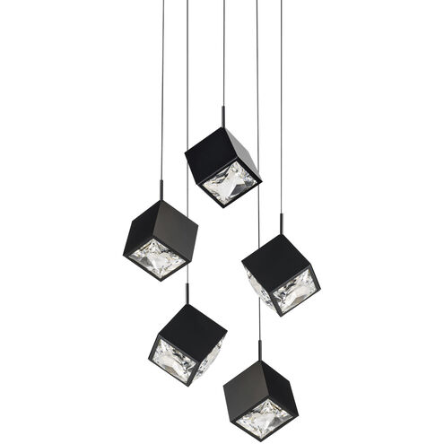 Ice Cube LED 18.63 inch Black Multi-Light Pendant Ceiling Light, dweLED