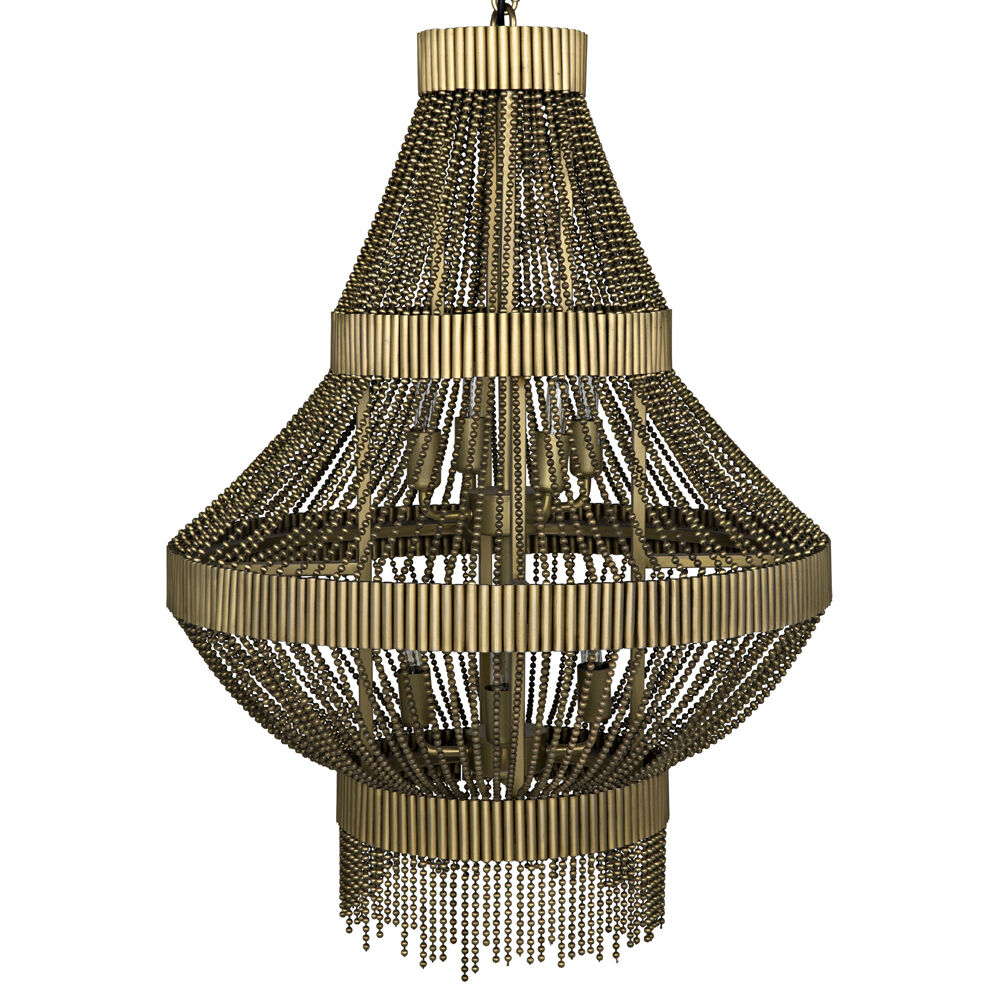 Domo 8 Light 22.5 inch Antique Brass Chandelier Ceiling Light