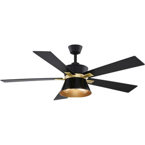 Scottsdale 21.65 inch Black and Gold with Black-Walnut Blades Ceiling Fan