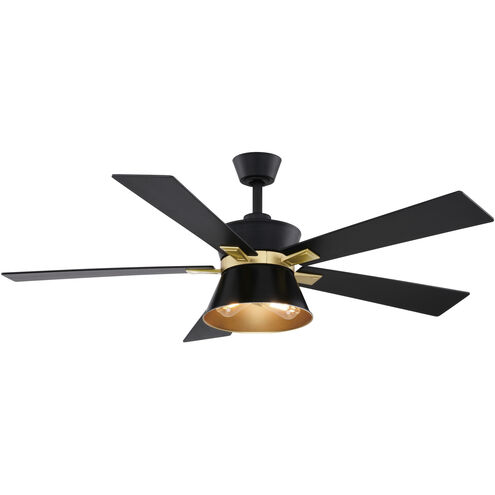 Scottsdale 21.65 inch Black and Gold with Black-Walnut Blades Ceiling Fan
