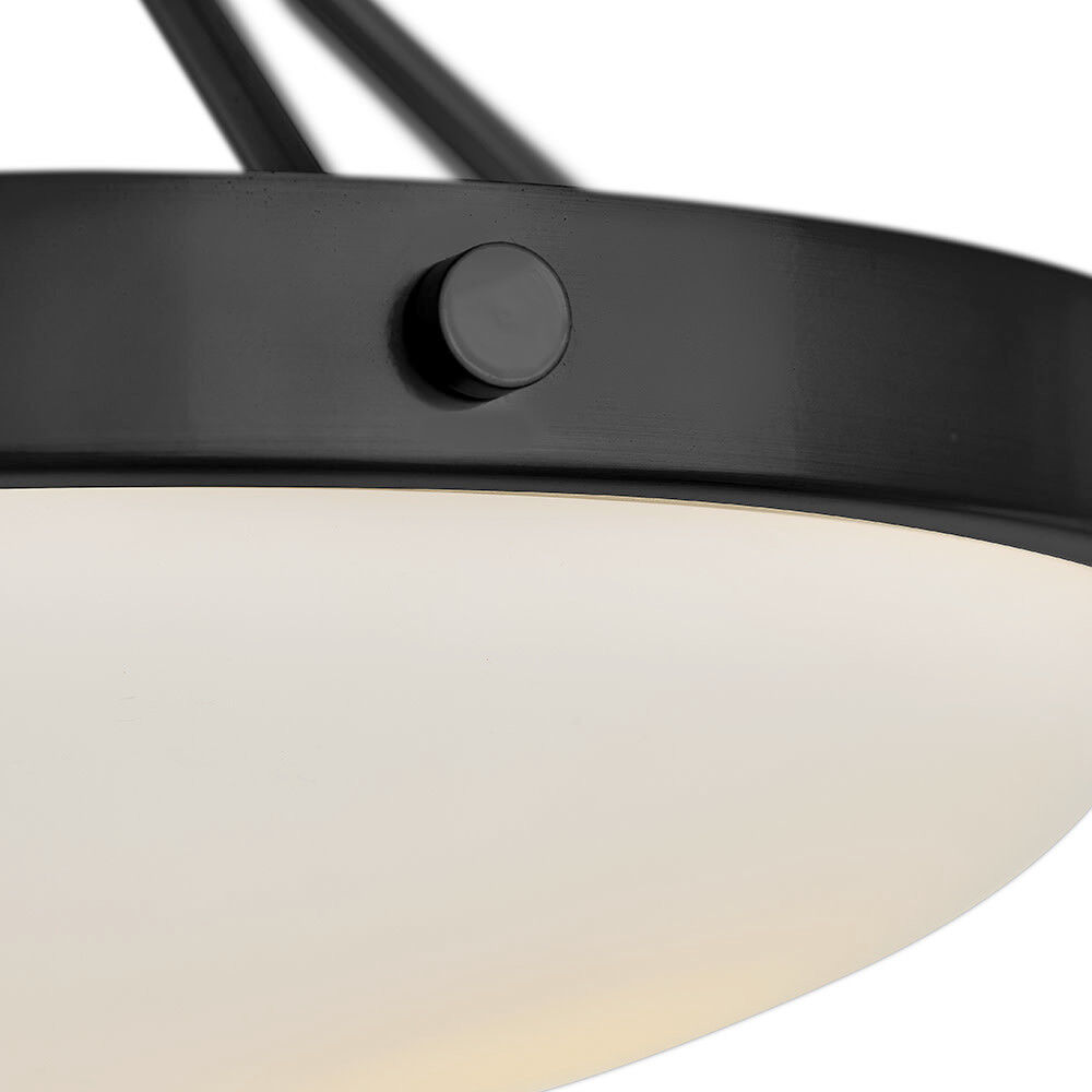 Gus 3 Light 14.5 inch Black Semi-Flush Mount Ceiling Light, Medium