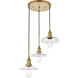 Waltz 3 Light 19 inch Brass Pendant Ceiling Light