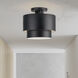 Zolana 2 Light 12 inch Black Semi Flush Mount Ceiling Light, Medium