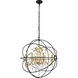 Cordelia 8 Light 32 inch Black and Gold Pendant Ceiling Light