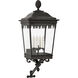 Rudolph Colby Rosedale Grand 4 Light 44.5 inch French Rust Outdoor Wall Lantern, Large