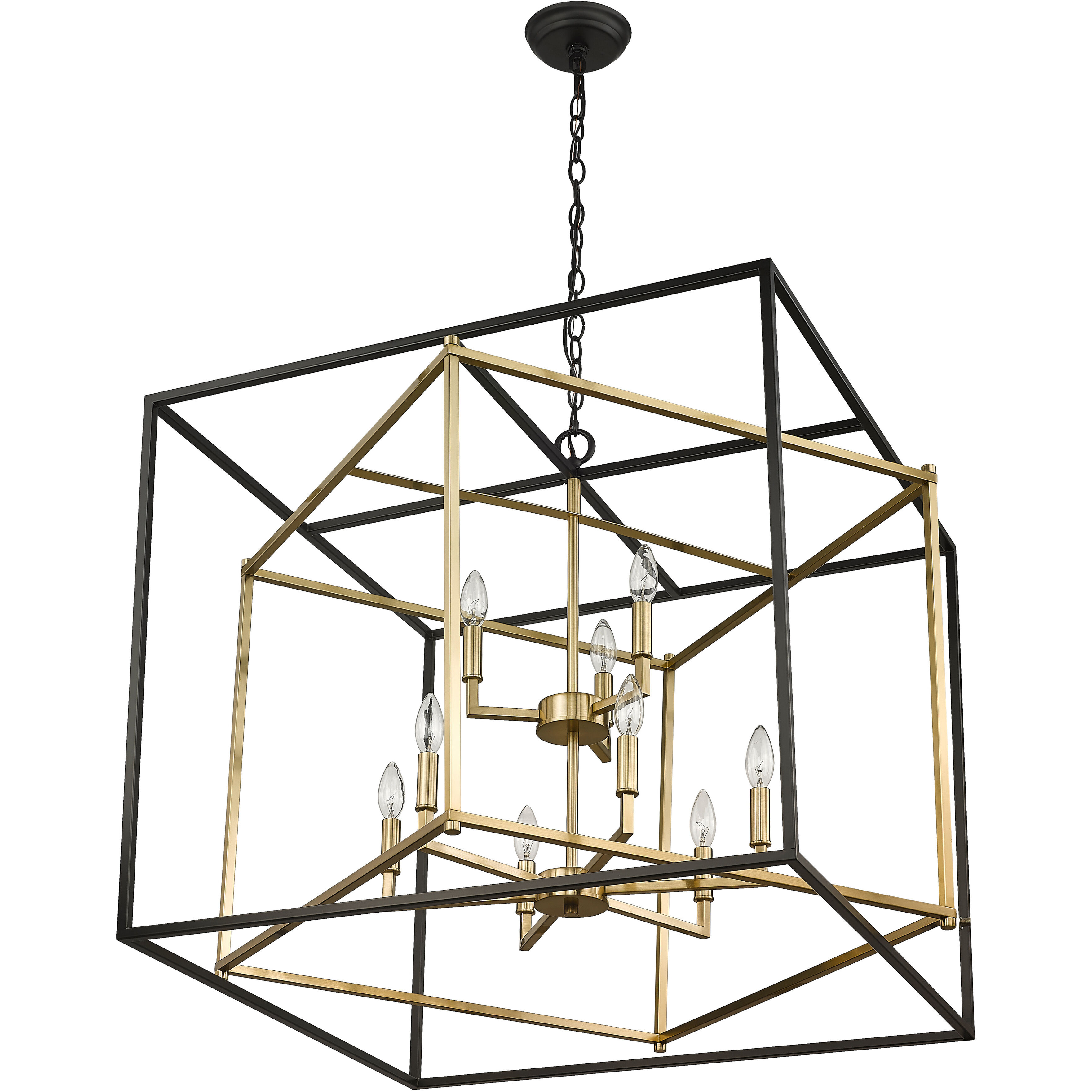 Canada 9 Light 28 inch Black and Gold Chandelier Ceiling Light