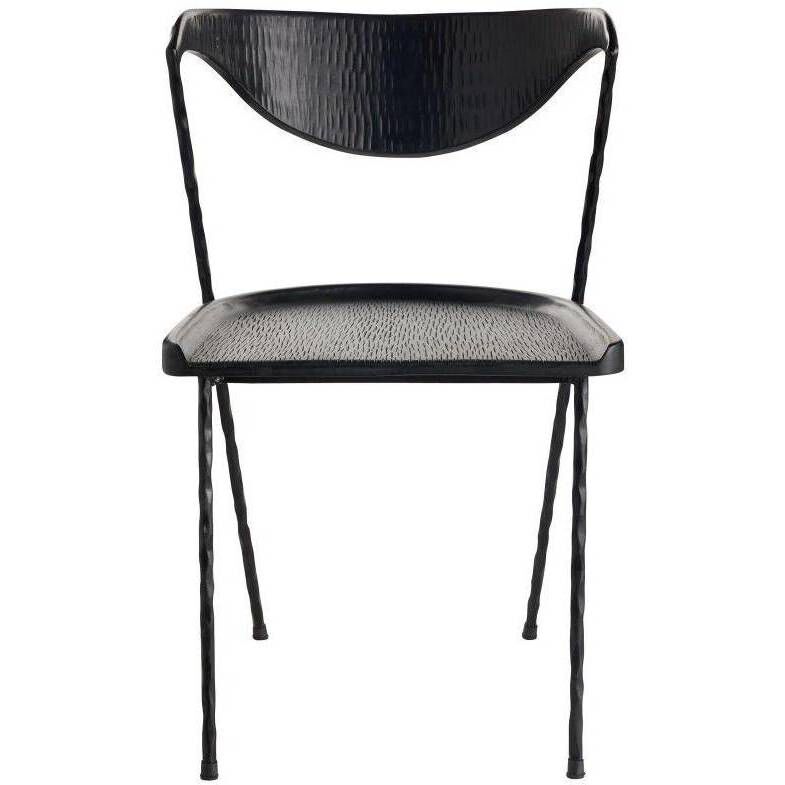 Fletcher Ebony and Blackened Iron Dining Chair