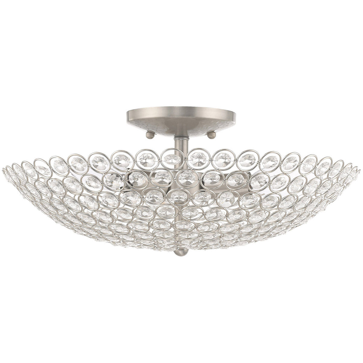 Cassandra 3 Light 16 inch Brushed Nickel Semi-Flush Mount Ceiling Light