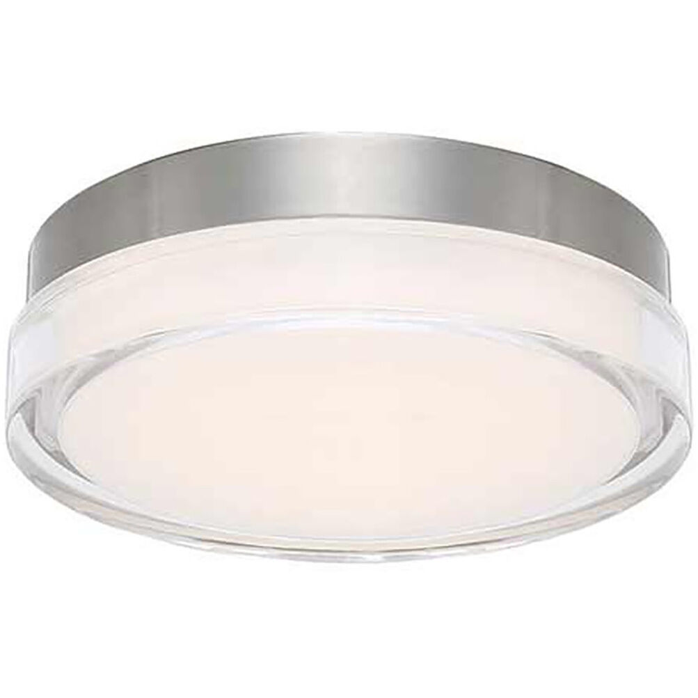 Dot LED 8.88 inch Stainless Steel Flush Mount Ceiling Light in 3000K, dweLED