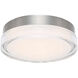 Dot LED 8.88 inch Stainless Steel Flush Mount Ceiling Light in 3000K, dweLED
