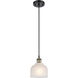 Ballston Dayton 1 Light 6 inch Black Antique Brass Mini Pendant Ceiling Light in White Glass, Ballston