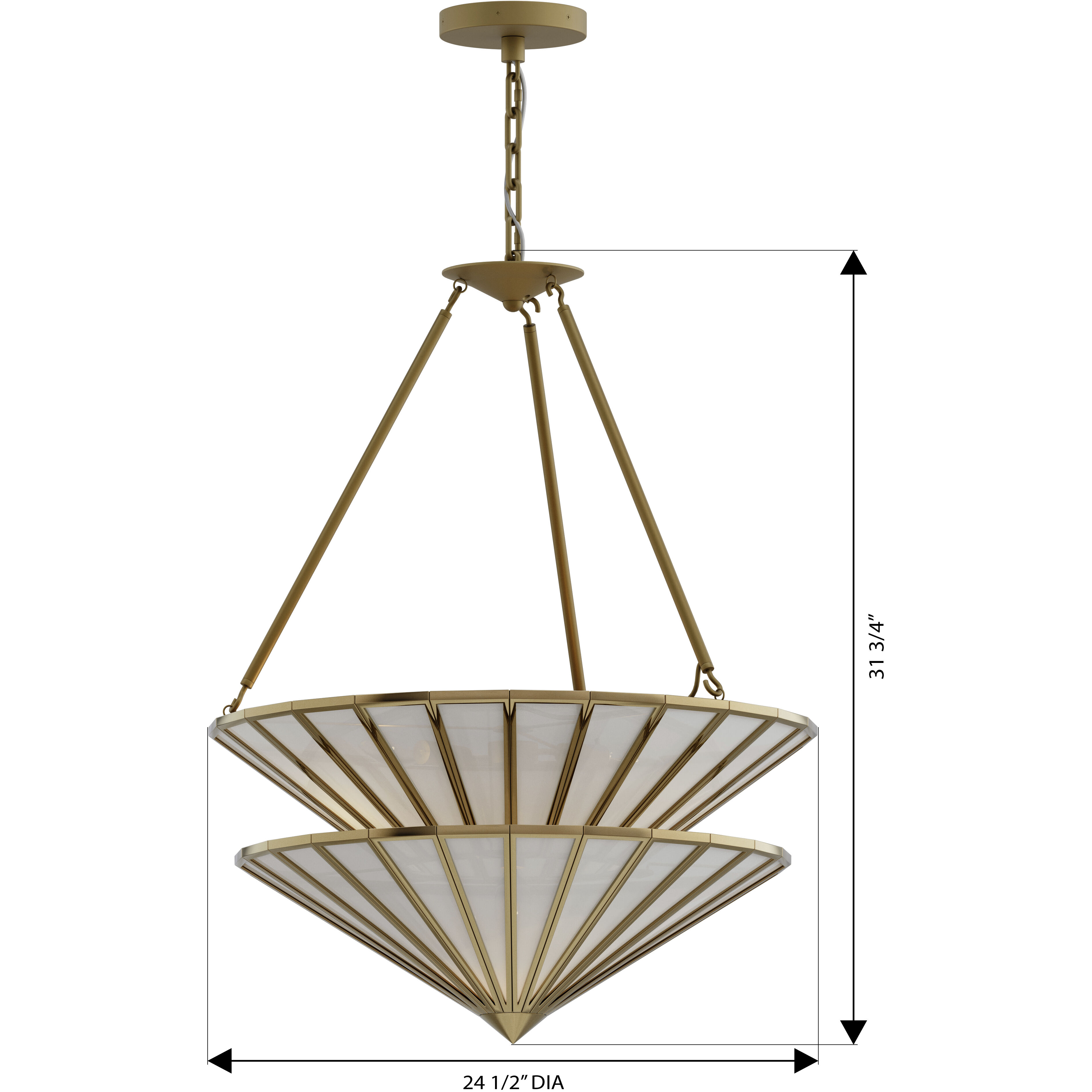 Jaxen 3 Light 24.5 inch Legacy Brass Pendant Ceiling Light
