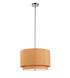 Schiffer 3 Light 18 inch Brushed Nickel Pendant Ceiling Light in Mustard Fabric Drum - Double Shade