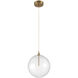 Modern LED 14 inch Natural Brass Pendant Ceiling Light