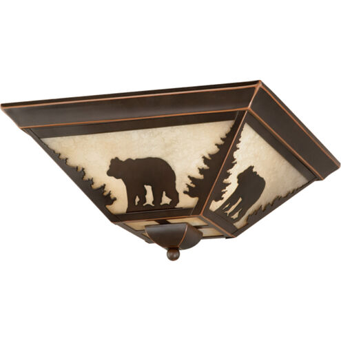 Bozeman 3 Light 14 inch Burnished Bronze Flush Mount Ceiling Light