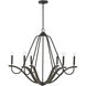 Clive 6 Light 36 inch Carbon Grey and Black Iron Chandelier Ceiling Light