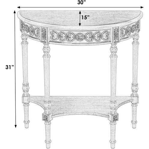 Danelle Demilune Console Table in Medium Brown