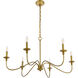 Rohan 6 Light 36 inch Brass Chandelier Ceiling Light