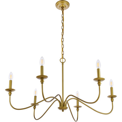 Rohan 6 Light 36 inch Brass Chandelier Ceiling Light