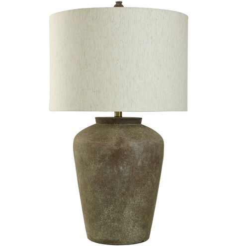 Cameron 31 inch 150 watt Aged Brown and Heathered Oatmeal Table Lamp Portable Light