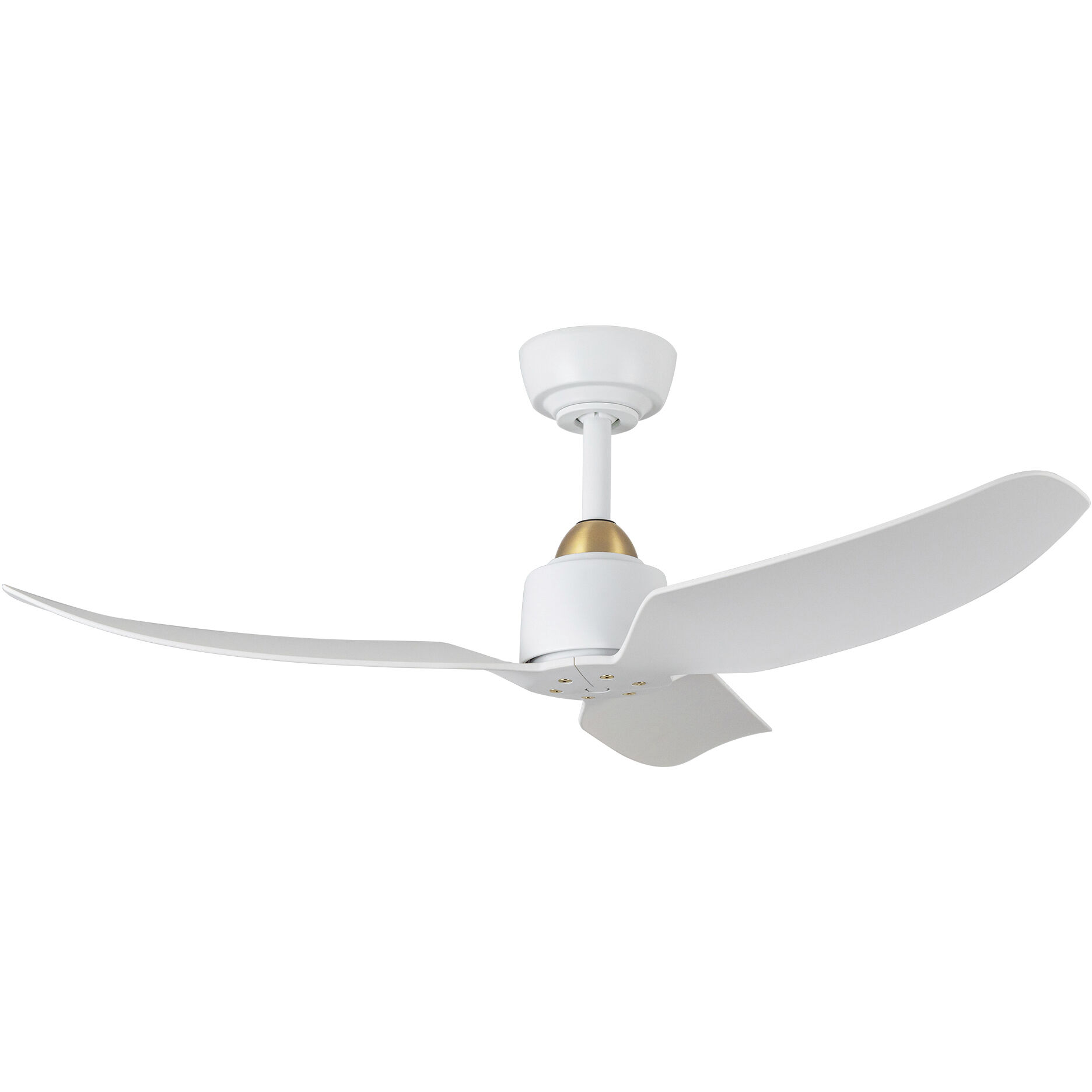 Hugo 42.38 inch Brushed Gold Ceiling Fan in Brushed Gold and Matte White