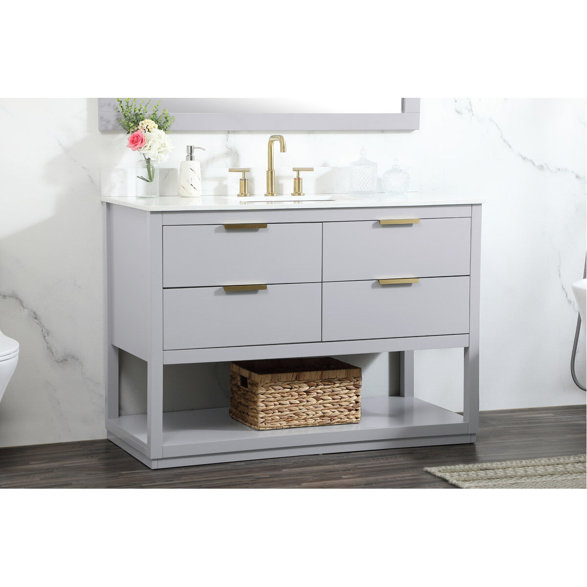 Larkin 48 X 22 X 34 inch Grey Vanity Sink Set