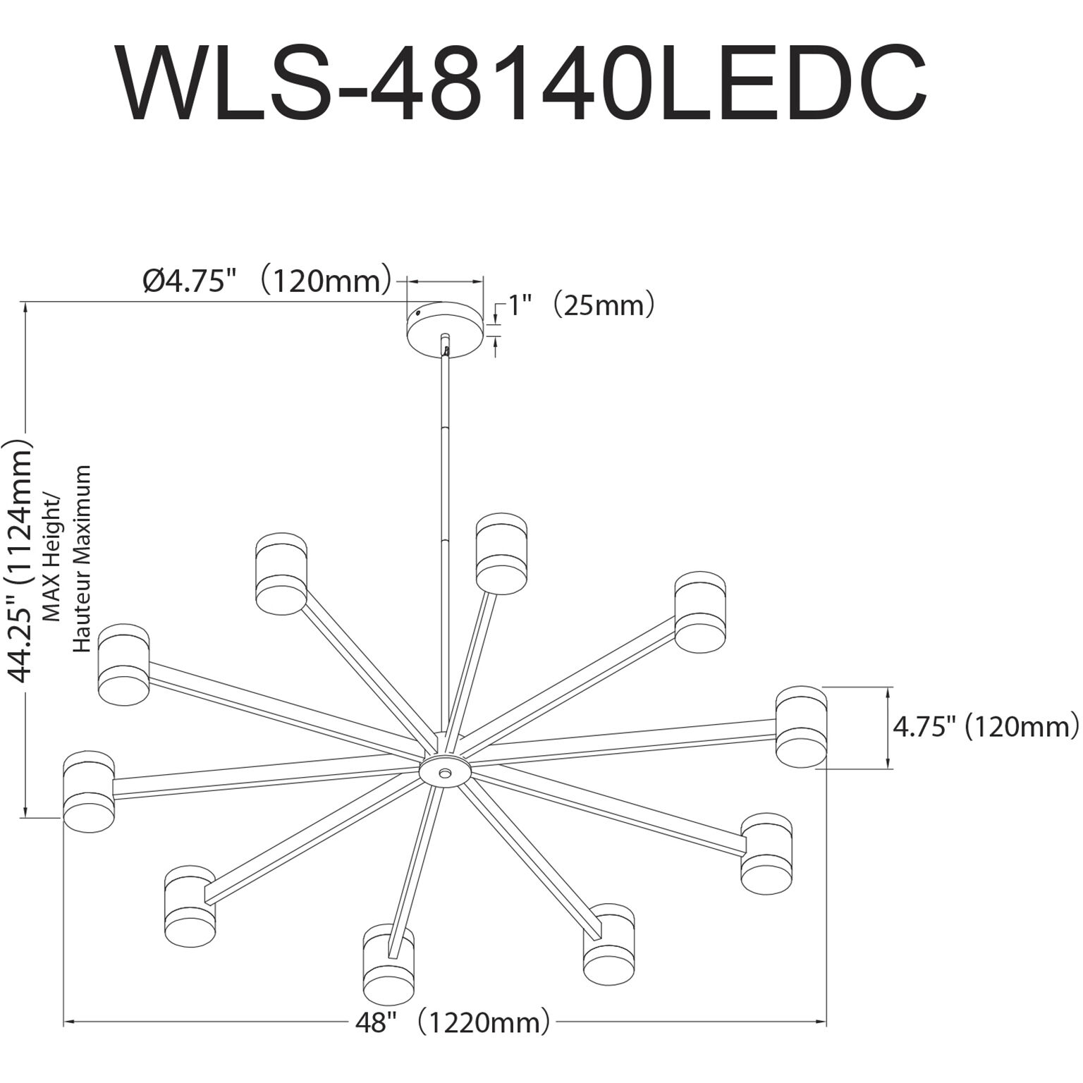 Wilson LED 48 inch Aged Brass Chandelier Ceiling Light
