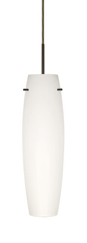 Tu Tu 1 Light Bronze Pendant Ceiling Light in Opal Matte Glass