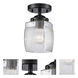 Nouveau Colton LED 6 inch Oil Rubbed Bronze Semi-Flush Mount Ceiling Light, Nouveau