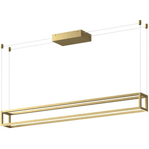 Plaza Linear Pendant Ceiling Light in Brushed Gold