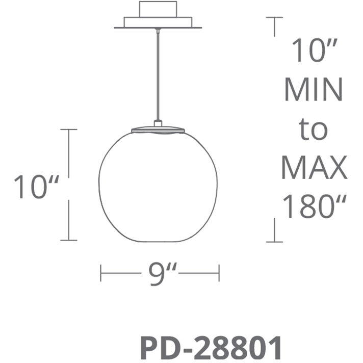 Cosmic LED 9 inch Black Mini Pendant Ceiling Light in 1