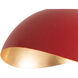 Luna Bella 92 inch 14 watt Weathered Brass and Black Arc Floor Lamp Portable Light in Matte Red and Gold Steel