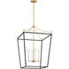kate spade new york Carlyle 4 Light 24.38 inch Midnight Black / Burnished Brass Lantern Pendant Ceiling Light