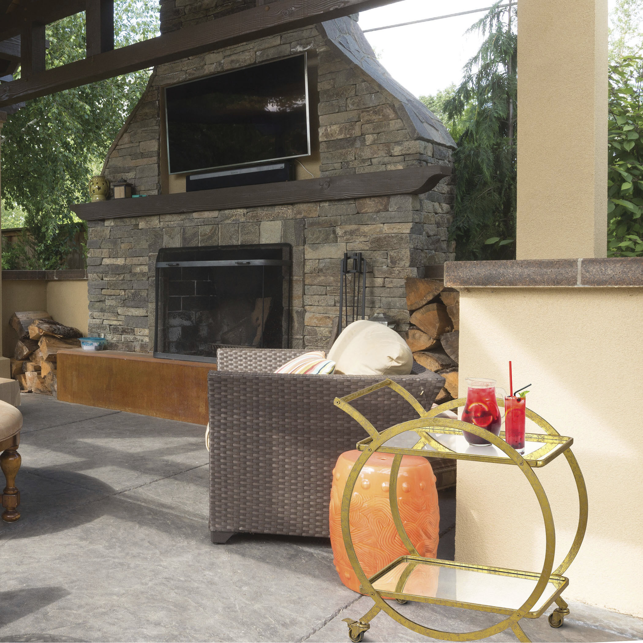 Ring Gold with Antique Mercury Bar Cart