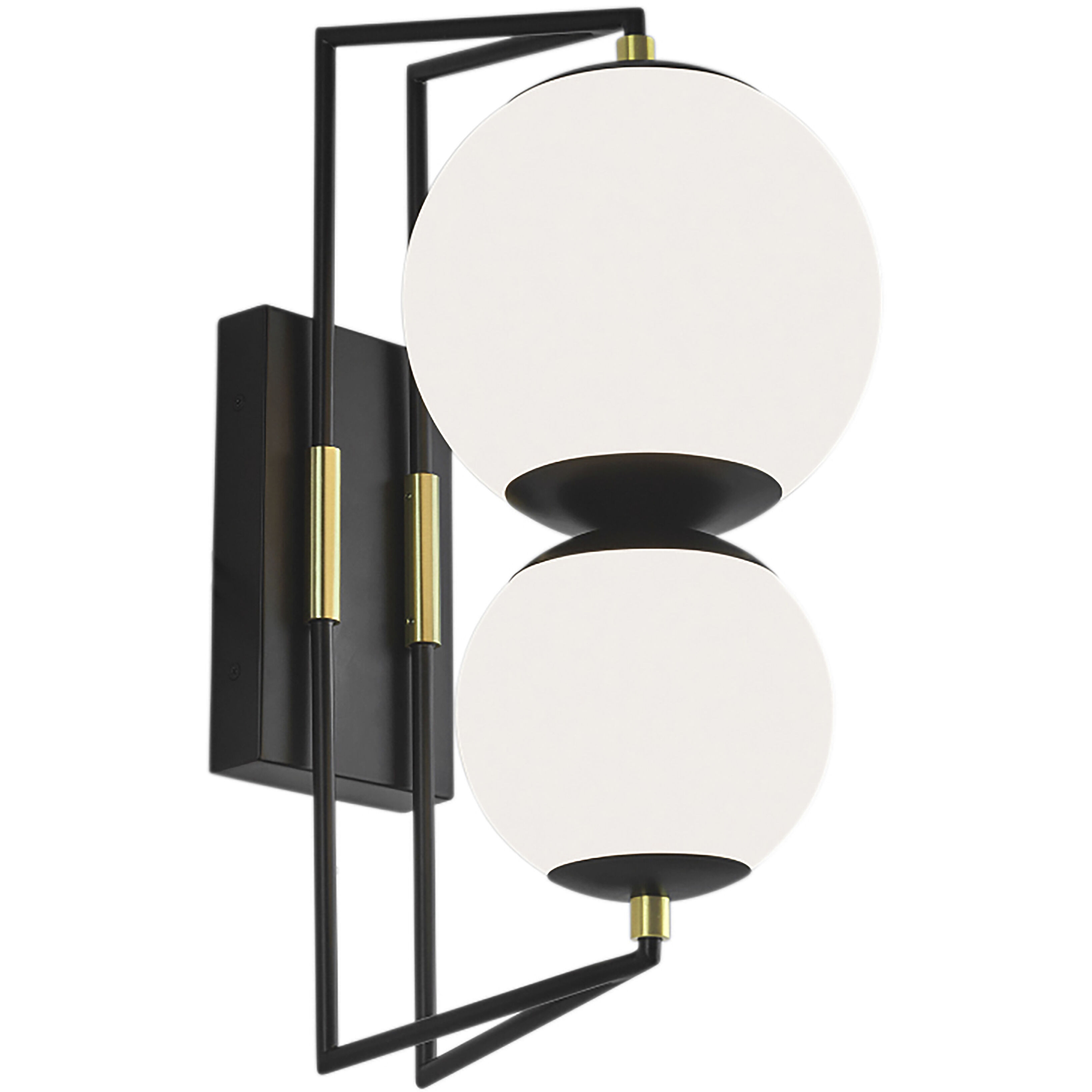Cosmos LED 18.38 inch Matte Black with Satin Brass and Matte White Outdoor Wall Sconce