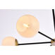 Briggs 6 Light 36 inch Black and Brass Pendant Ceiling Light