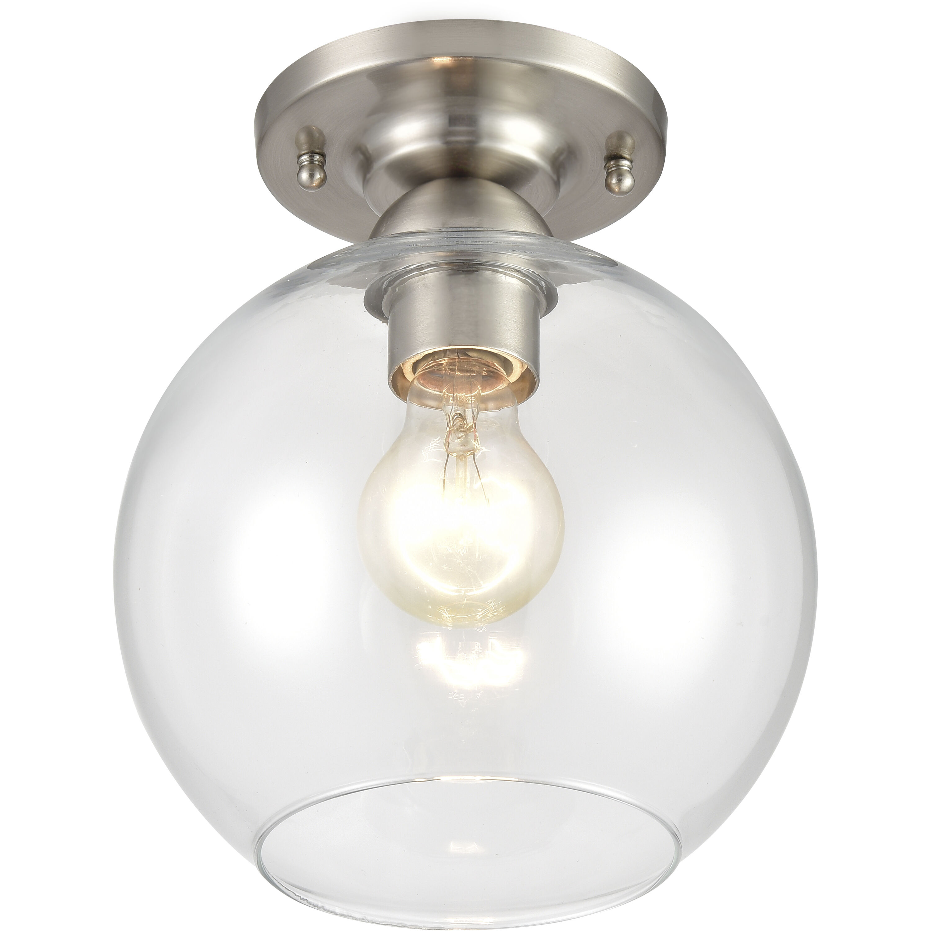 Soren 1 Light 7.75 inch Brushed Nickel Semi Flush Mount Ceiling Light