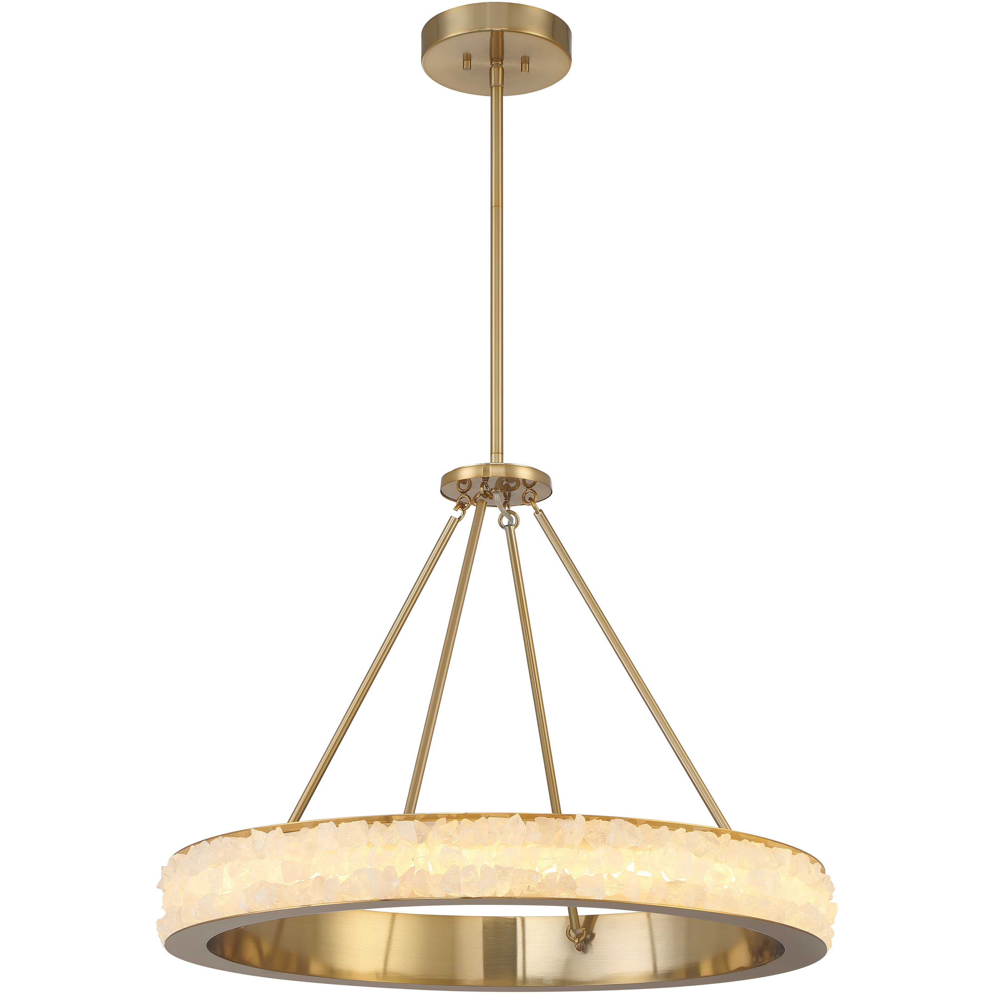 Divinely LED 29 inch Celeste Brass Chandelier Ceiling Light