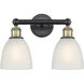 Castile 2 Light 15 inch Black Antique Brass Bath Vanity Light Wall Light in White