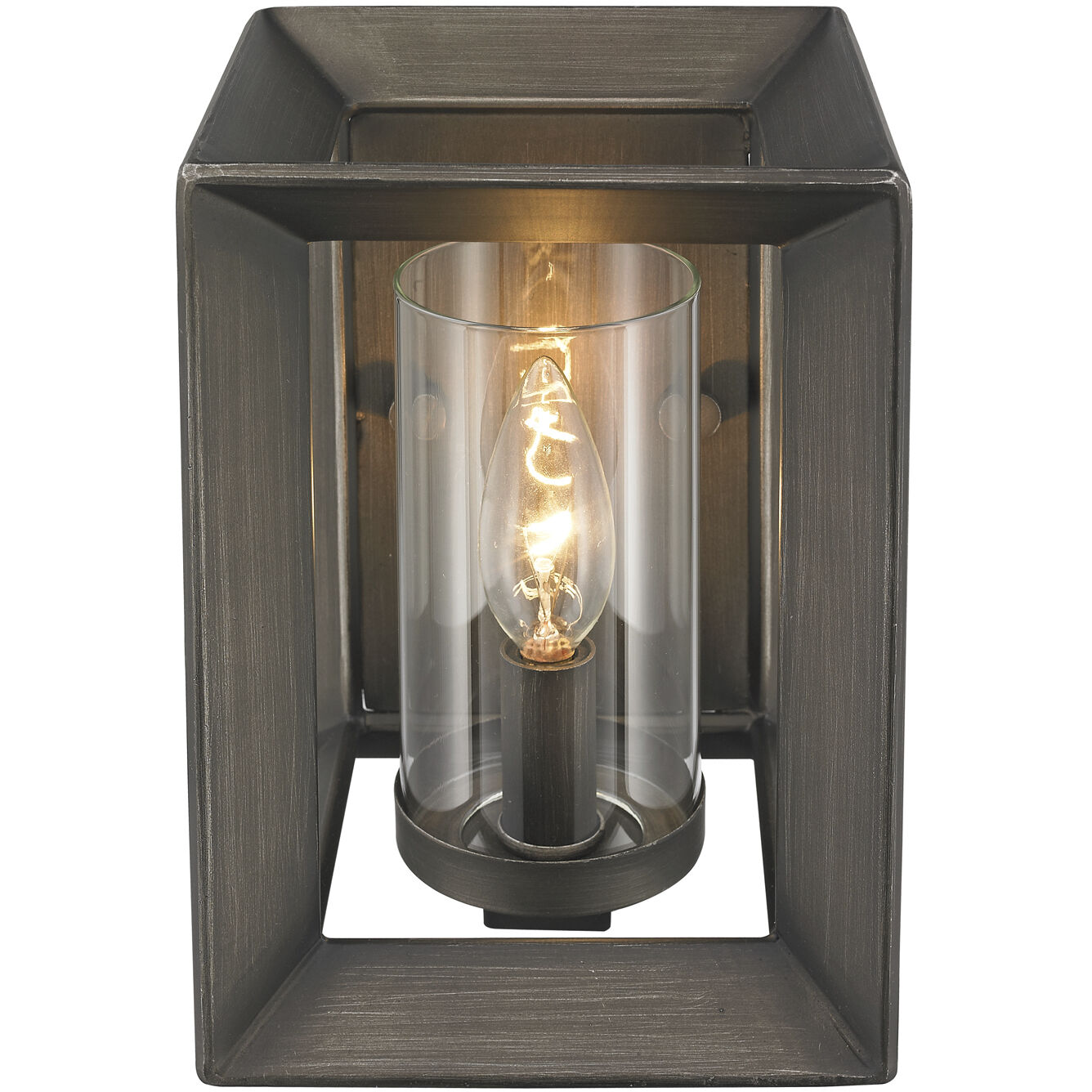 Smyth 1 Light 6 inch Gunmetal Bronze Wall Sconce Wall Light in Clear Glass, Damp