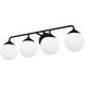 Hepburn 4 Light 30 inch Matte Black Vanity Light Wall Light