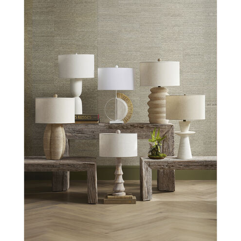 Karnak 30.5 inch Satin Black/Natural Abaca Rope Table Lamp Portable Light