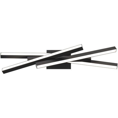 Parallax LED 27 inch Black Bath Vanity & Wall Light in 3000K, dweLED