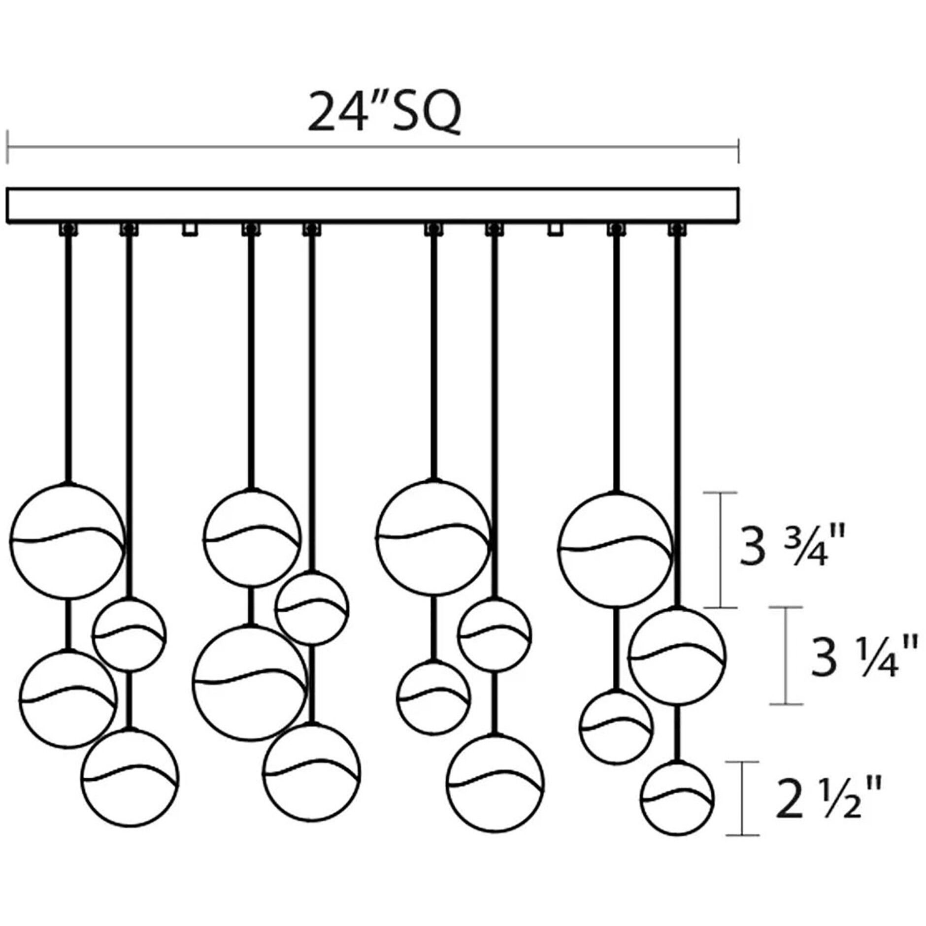 Grapes LED 22.5 inch Satin Nickel Cluster Pendant Ceiling Light in Small