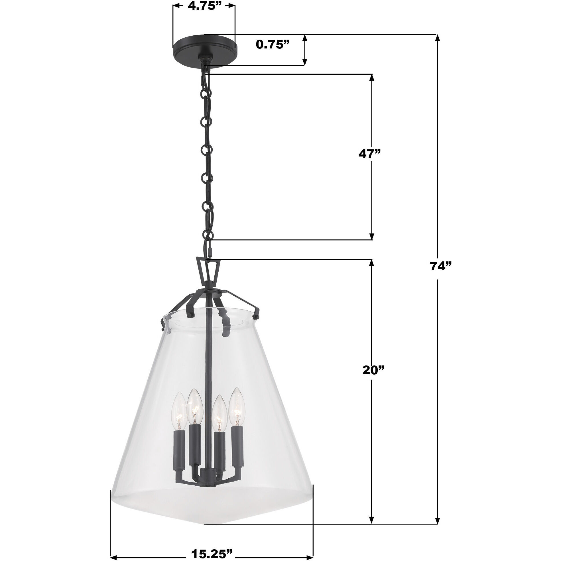 Voss Pendant Ceiling Light in Matte Black