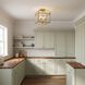 Transitional 4 Light 12 inch Natural Brass Semi-Flush Ceiling Light